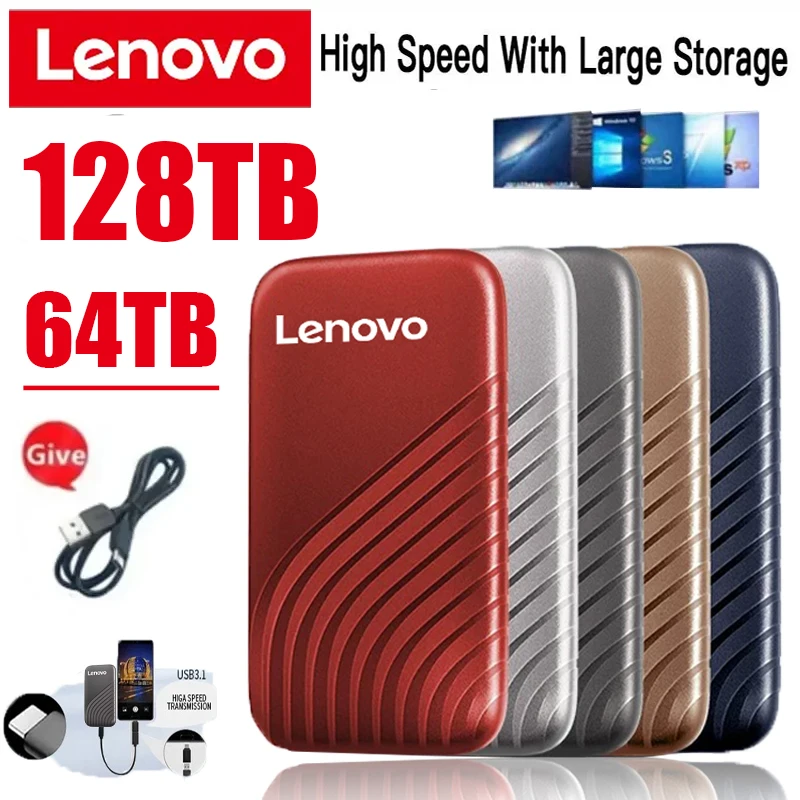 Original New Lenovo High-speed 128TB 16TB 8TB Portable SSD 2TB Portable External Solid State Hard Drive USB3.1 Interface Mobile
Original New Lenovo High-speed 128TB 16TB 8TB Portable SSD 2TB Portable External Solid State Hard Drive USB3.1 Interface Mobile