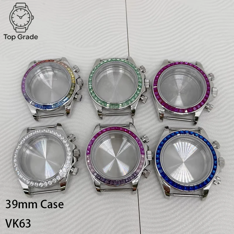 TG 39mm VK63 Watch Case 316L Stainless Steel Diamond Bezel Sapphire Glass Fit VK63 Quartz Movement Watch Accessories
TG 39mm VK63 Watch Case 316L Stainless Steel Diamond Bezel Sapphire Glass Fit VK63 Quartz Movement Watch Accessories