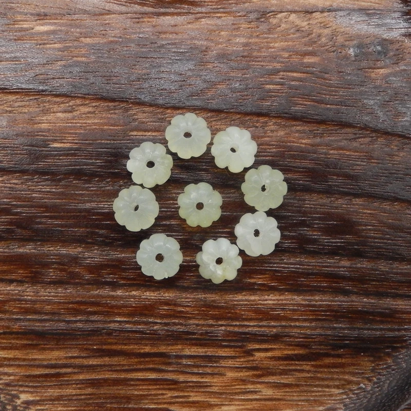 8PCS Prehnite Flower Beads Gemstone Jewelry Components Pale Green Polished 10x10x7mm-10g
8PCS Prehnite Flower Beads Gemstone Jewelry Components Pale Green Polished 10x10x7mm-10g
