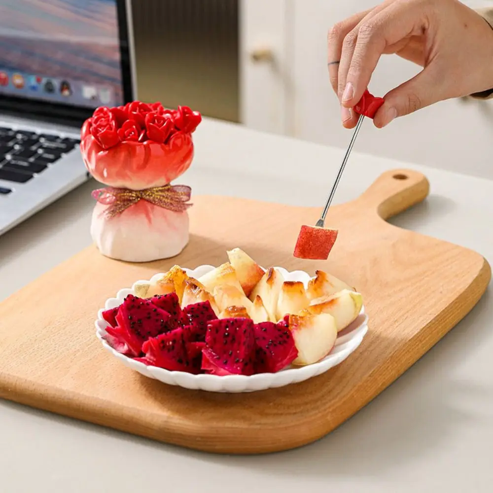 Rose Ceramic Fruit Forks Set Ins Style Creative Dessert Forks with Storage Jar Household Decorative Stainless Steel Fork
Rose Ceramic Fruit Forks Set Ins Style Creative Dessert Forks with Storage Jar Household Decorative Stainless Steel Fork
