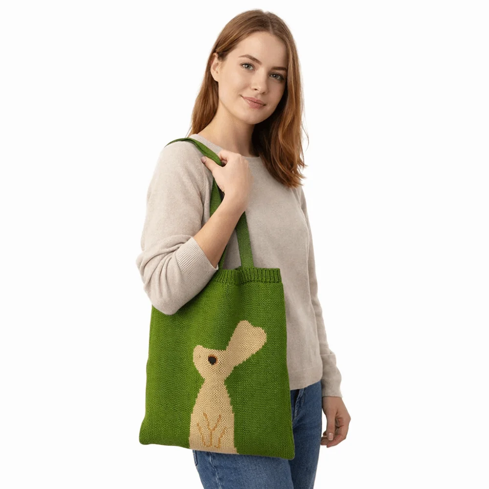 Portable Animal Rabbit Handbag Green Boho Crochet Bag Large Capacity Handmade Knitted Tote Bag Beach
Portable Animal Rabbit Handbag Green Boho Crochet Bag Large Capacity Handmade Knitted Tote Bag Beach