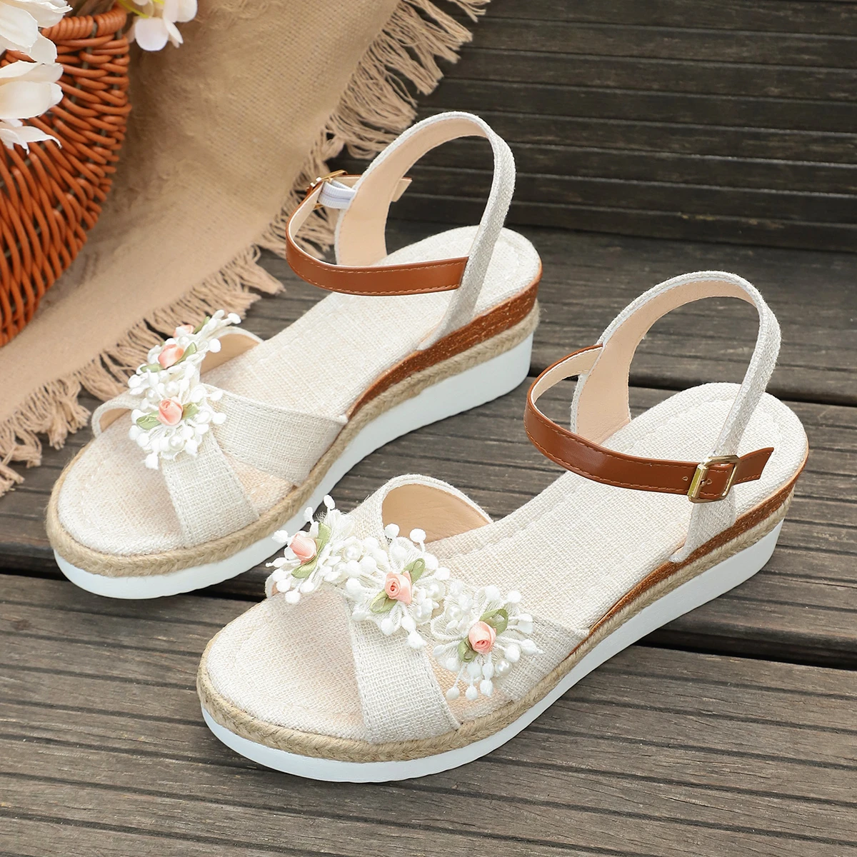 Woman High Heel Shoes Open Toe Wedges Heel Flower Sandals for Women New Breathable Fashion 2026
Woman High Heel Shoes Open Toe Wedges Heel Flower Sandals for Women New Breathable Fashion 2026