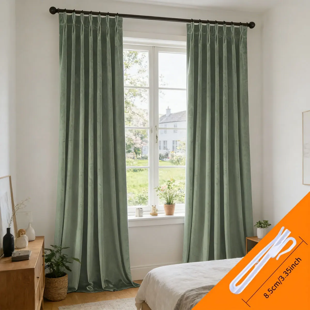 2PCS Vintage Olive Sage Velvet Pleated Curtains, Coastal Rustic Style, Thermal Insulated Privacy Window Curtains for Guest Bedro
2PCS Vintage Olive Sage Velvet Pleated Curtains, Coastal Rustic Style, Thermal Insulated Privacy Window Curtains for Guest Bedro
