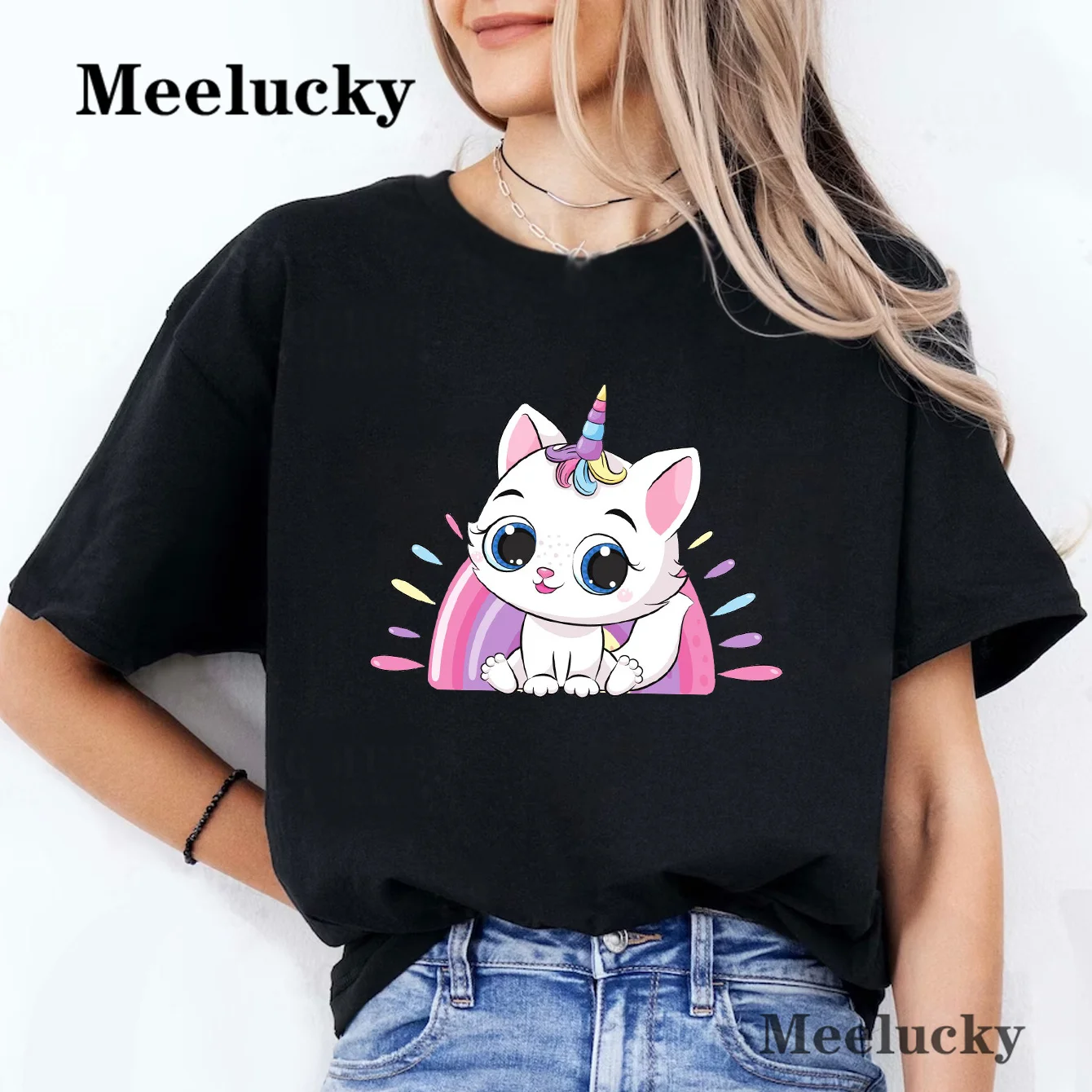 Cute Kittens Summer Women T Shirt Loose Tops Cute Print Short Sleeve Female Loose Casual T shirt
Cute Kittens Summer Women T Shirt Loose Tops Cute Print Short Sleeve Female Loose Casual T shirt