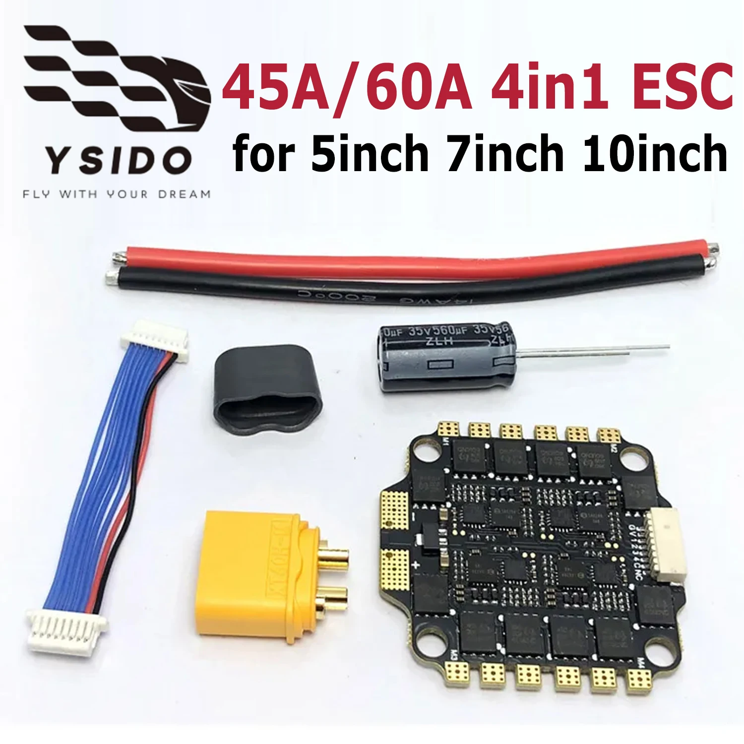YSIDO Speed Controllers BLS 45A / 65A 4in1 ESC 2-6S Lipo for 5inch 7inch 10inch freestyle fpv Racing Quadcopter Model DIY Parts
YSIDO Speed Controllers BLS 45A / 65A 4in1 ESC 2-6S Lipo for 5inch 7inch 10inch freestyle fpv Racing Quadcopter Model DIY Parts