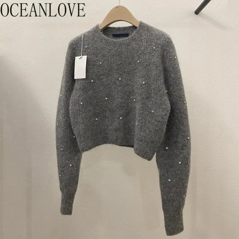 OCEANLOVE Diamonds Women Sweaters Solid O Neck Autumn Winter Short Pullovers Korean Fashion Loose Retro Casual Pull Femme
OCEANLOVE Diamonds Women Sweaters Solid O Neck Autumn Winter Short Pullovers Korean Fashion Loose Retro Casual Pull Femme