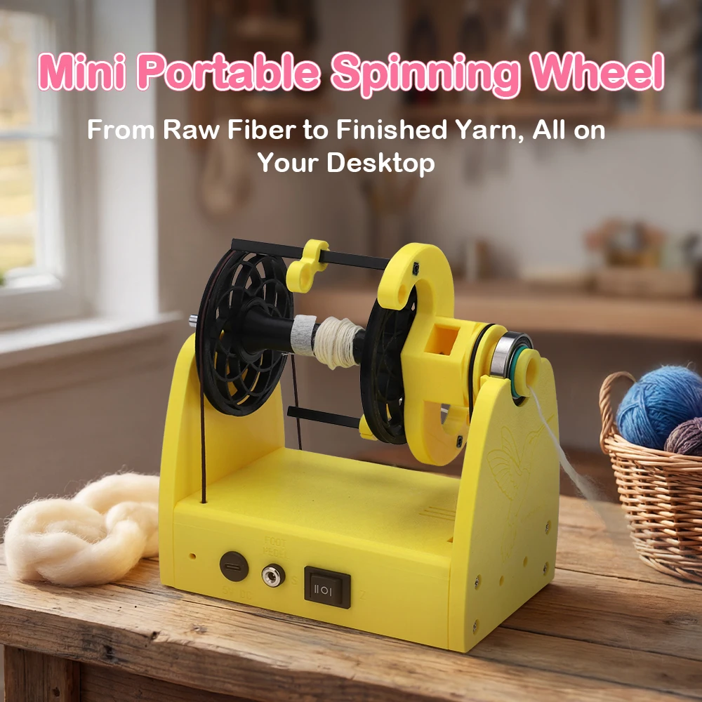 Mini Electric Wool Spinner Portable Spinning Tool Type-C Rechargeable Foot Pedal Control Handmade Yarn Twisting Machine Tool
Mini Electric Wool Spinner Portable Spinning Tool Type-C Rechargeable Foot Pedal Control Handmade Yarn Twisting Machine Tool
