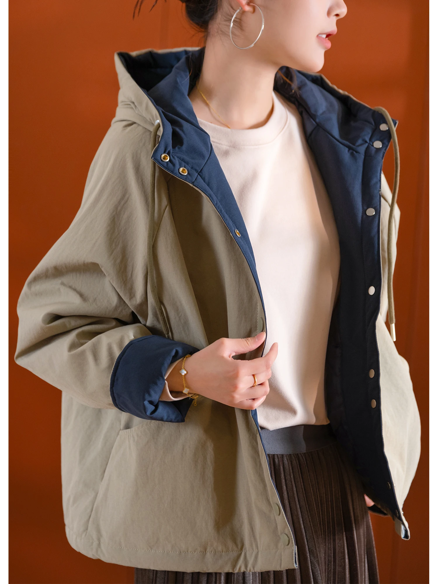 Thiened Cotton Jaet Women's Hooded Patchwork Color Rechargeable Cotton Outerwear Korean Sle Loose Fit Long Sve
Thiened Cotton Jaet Women's Hooded Patchwork Color Rechargeable Cotton Outerwear Korean Sle Loose Fit Long Sve