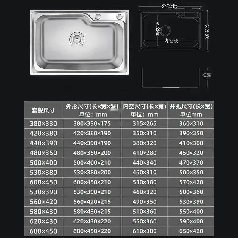 Stainless Single Steel Kitchen Sinks Sink Small Home Balcony Bar Mini Washbasin Undercounter Basin Modern Kitchen Accessories
Stainless Single Steel Kitchen Sinks Sink Small Home Balcony Bar Mini Washbasin Undercounter Basin Modern Kitchen Accessories