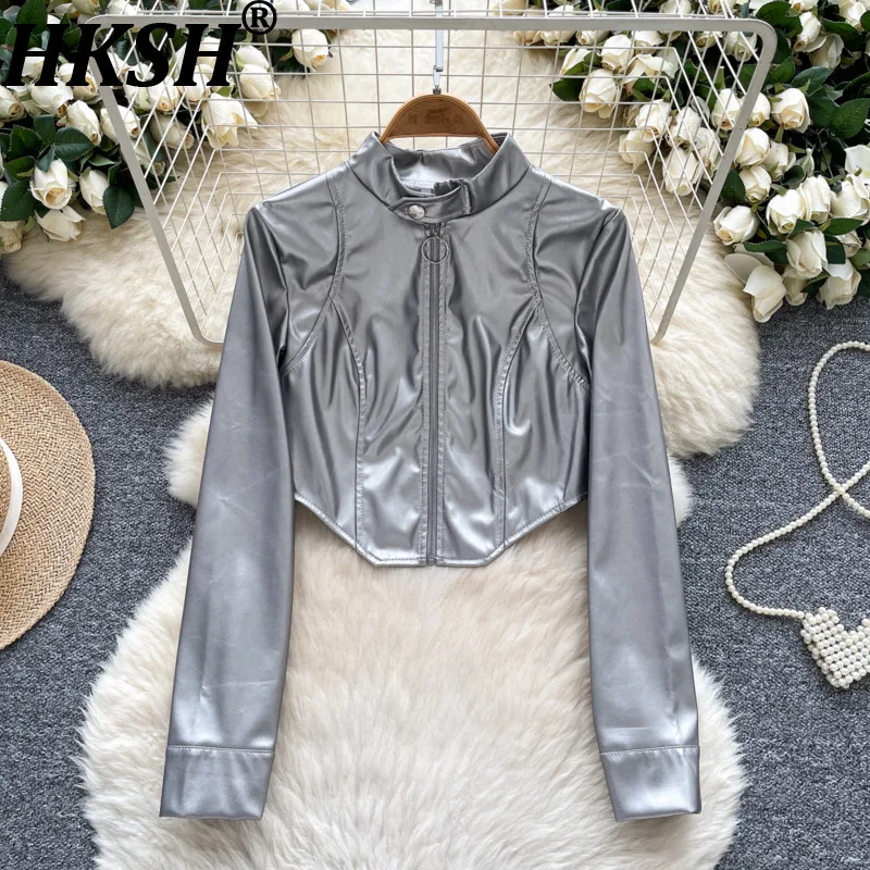 HKSH Autumn New Women's European Punk Ins Trendy Solid Color Stand Collar Zipper Long Sleeved Jackets Slim Fit Short Coat HK7113
HKSH Autumn New Women's European Punk Ins Trendy Solid Color Stand Collar Zipper Long Sleeved Jackets Slim Fit Short Coat HK7113