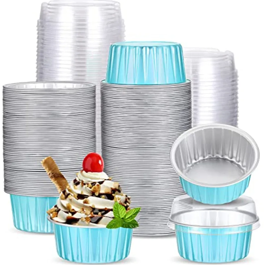 150 Pcs Aluminum Foil Baking Cup Disposable Ramekins with Lids 5oz Mini Cupcake Liners Flan Mold Mini Cake Pans with Lids Dispo
150 Pcs Aluminum Foil Baking Cup Disposable Ramekins with Lids 5oz Mini Cupcake Liners Flan Mold Mini Cake Pans with Lids Dispo