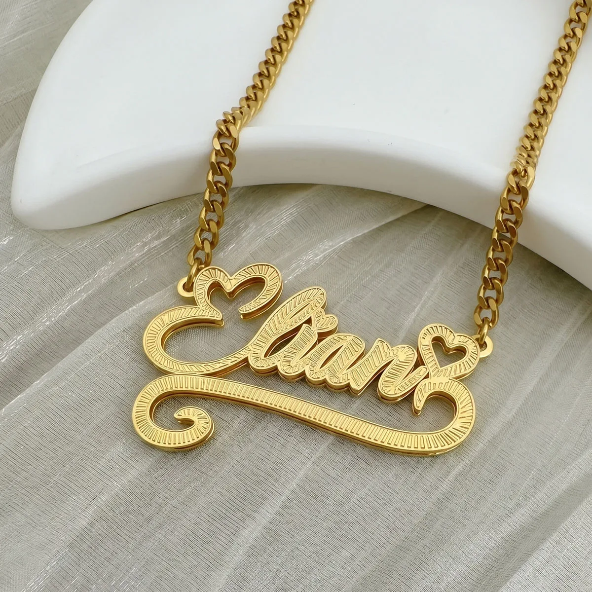 Custom Name Necklace With Heart Personalized Name 18K Gold Plated Stainless Steel Double Layer Necklaces For Women Men Jewelry
Custom Name Necklace With Heart Personalized Name 18K Gold Plated Stainless Steel Double Layer Necklaces For Women Men Jewelry
