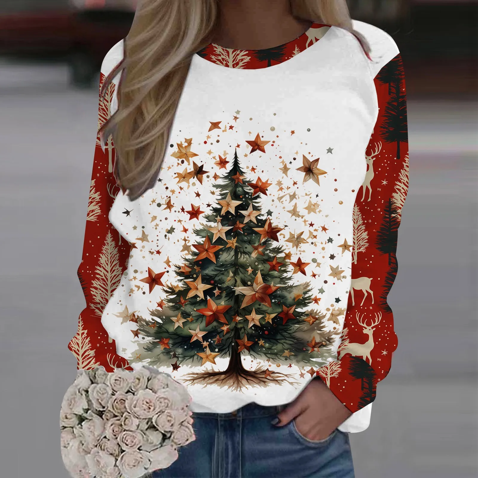 Christmas Tree Sweatshirts Women Long Sleeve Autumn Winter Street Hip Hop Pullovers Tops Round-Neck Fashion Christmas Clothing
Christmas Tree Sweatshirts Women Long Sleeve Autumn Winter Street Hip Hop Pullovers Tops Round-Neck Fashion Christmas Clothing