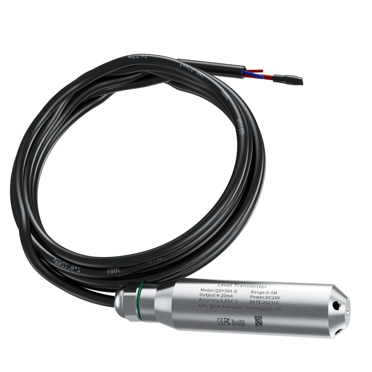 5M Range 10M Cable Submersible Liquid Level Transmitter 4-20mA RS485 0-10V Output 304SS Probe Hydrostatic Water Level Sensor
5M Range 10M Cable Submersible Liquid Level Transmitter 4-20mA RS485 0-10V Output 304SS Probe Hydrostatic Water Level Sensor