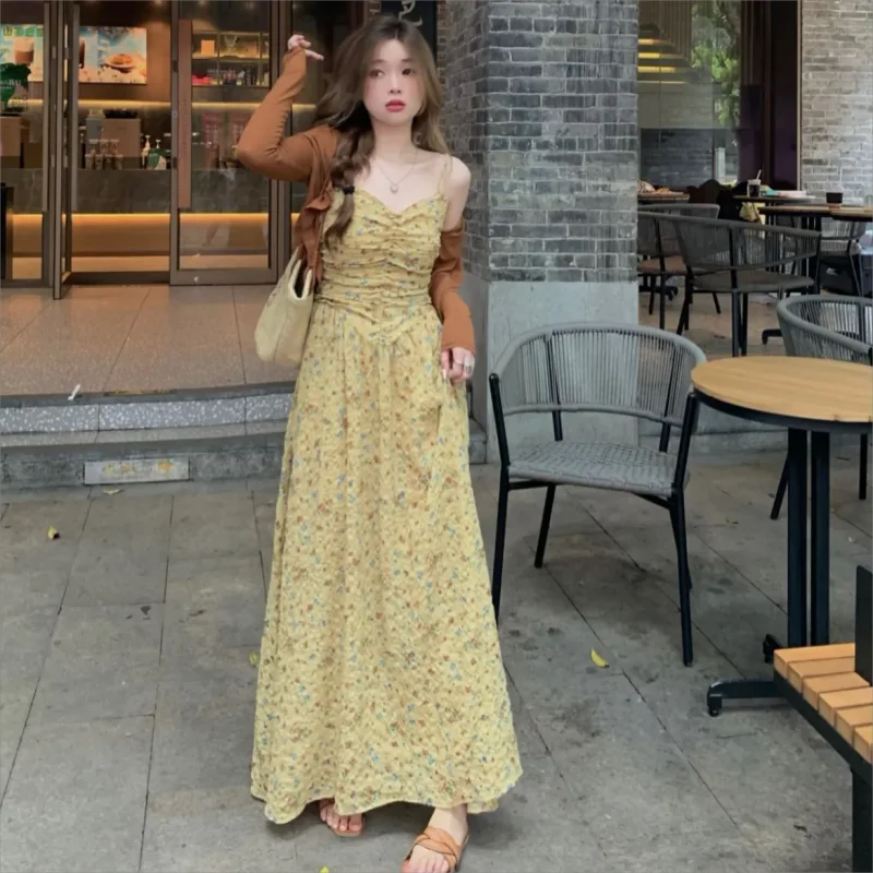 Suspender Dress for Women 2025 Summer Floral Design Elegant Holiday Long Dresses A-line Waist Female Clothes
Suspender Dress for Women 2025 Summer Floral Design Elegant Holiday Long Dresses A-line Waist Female Clothes