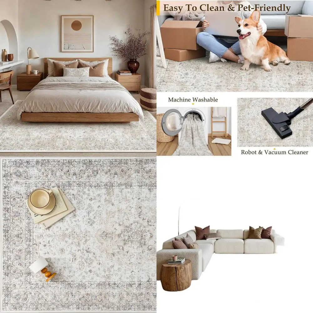 Vintage Beige Grey Floral Area Rug - Soft, Washable, Non-Slip for Living Room, Bedroom, Office, Playroom, Dining, Laundry
Vintage Beige Grey Floral Area Rug - Soft, Washable, Non-Slip for Living Room, Bedroom, Office, Playroom, Dining, Laundry