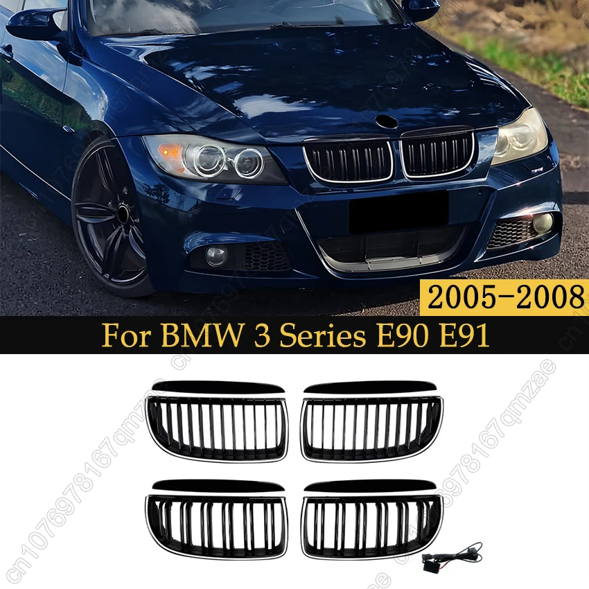 With LED Light Single / Dual Slat Style Front Kidney Grille For BMW 3 Series E90 E91 323i 328i 335i 2005-2008 Grill Hood Eyelids
With LED Light Single / Dual Slat Style Front Kidney Grille For BMW 3 Series E90 E91 323i 328i 335i 2005-2008 Grill Hood Eyelids