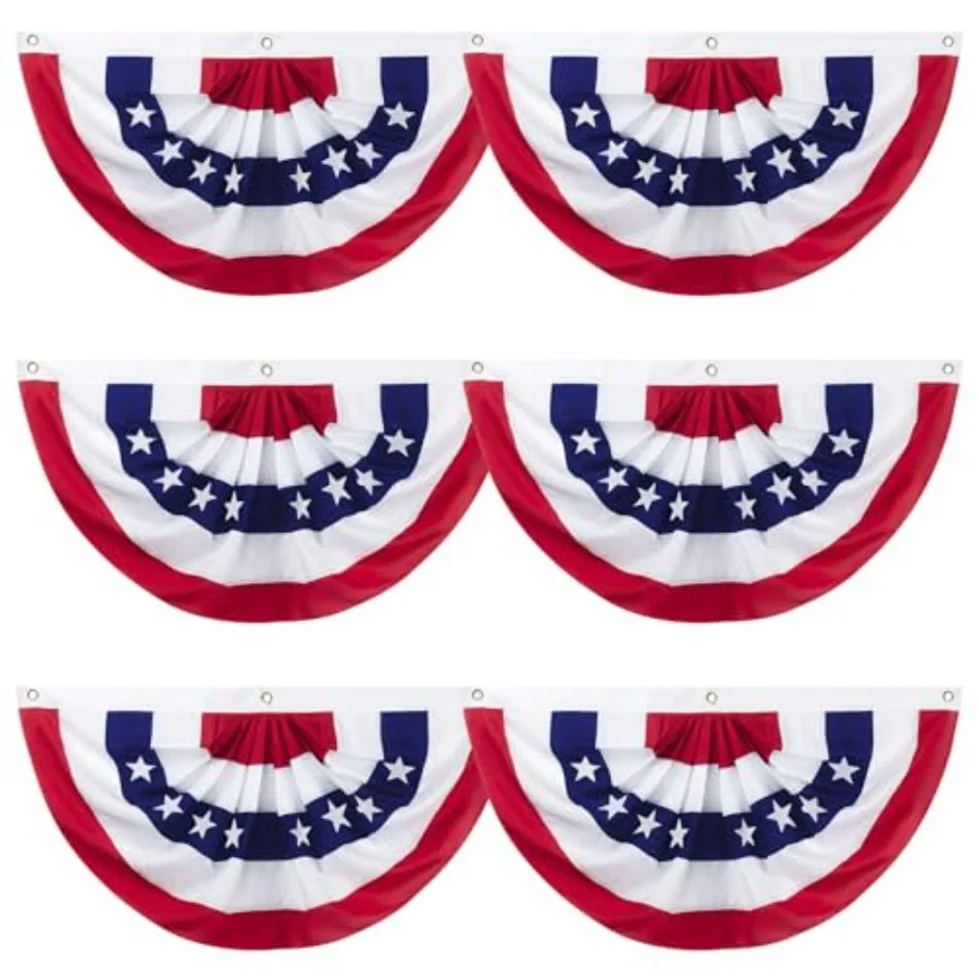 2x4 Feet American Pleated Fan Flag Set of 6 Patriotic Half Fan Bunting, 4th of July Memorial Day Decorations for 250th Annivers
2x4 Feet American Pleated Fan Flag Set of 6 Patriotic Half Fan Bunting, 4th of July Memorial Day Decorations for 250th Annivers