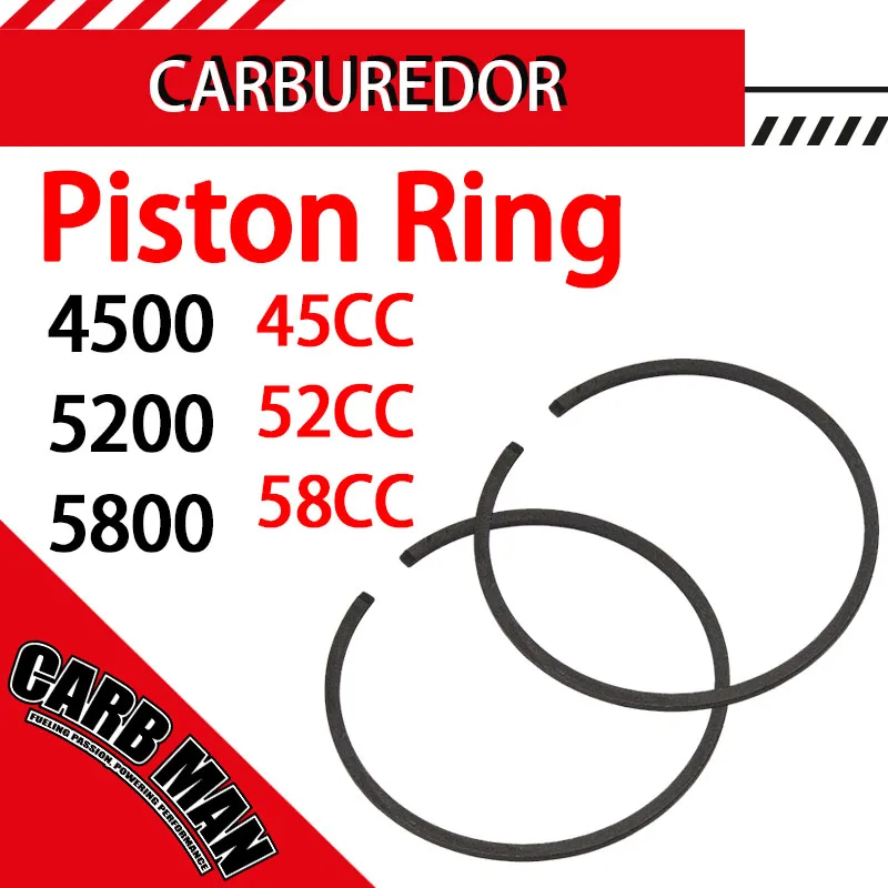 Chainsaw Lawn Mower Grass Trimmer Brush Cutter Piston Ring For 4500 5200 5800 MP16 45CC 52CC 58CC 2 Stroke Engine
Chainsaw Lawn Mower Grass Trimmer Brush Cutter Piston Ring For 4500 5200 5800 MP16 45CC 52CC 58CC 2 Stroke Engine