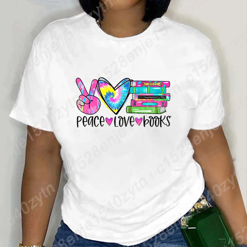 Peace Love Books Print T-Shirt Women Short Sleeve Crew Neck Tee Shirt Casual Summer Oversized Size T-shirt Ladies Soft Tees Tops
Peace Love Books Print T-Shirt Women Short Sleeve Crew Neck Tee Shirt Casual Summer Oversized Size T-shirt Ladies Soft Tees Tops
