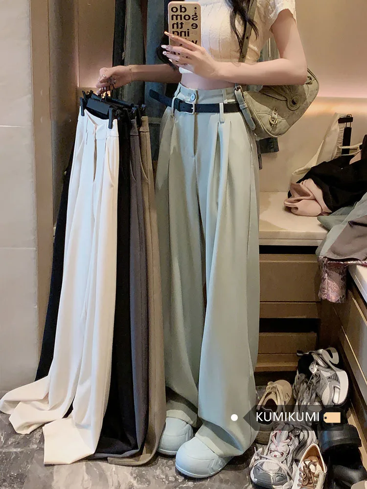 White High Waisted Pants for Women Spring 2024 New Korean Fashion Button Up Wide Leg Pants Office Ladies Casual Pants
White High Waisted Pants for Women Spring 2024 New Korean Fashion Button Up Wide Leg Pants Office Ladies Casual Pants