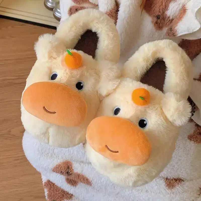 Women's Men's Cute Cow Furry Home Slippers 2025 Winter Unisex Warm Closed Heel Non Slip Indoor Household Cotton Animal Slippers
Women's Men's Cute Cow Furry Home Slippers 2025 Winter Unisex Warm Closed Heel Non Slip Indoor Household Cotton Animal Slippers