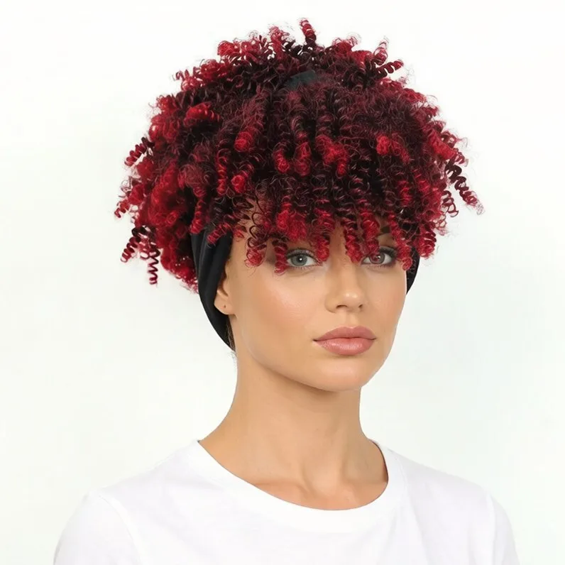SQRDGQ Synthetic Hair Cosplay Wigs for Women Short Black Wig with Bangs Headband Wig Female Kinky Curly Wigs for Black Women
SQRDGQ Synthetic Hair Cosplay Wigs for Women Short Black Wig with Bangs Headband Wig Female Kinky Curly Wigs for Black Women