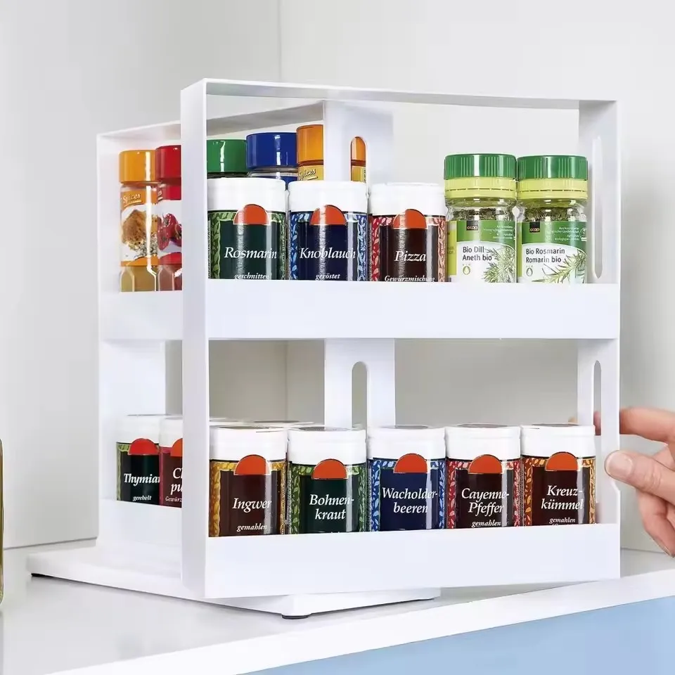 Kitchen Rotate Spice Storage Rack 2 Tier Spice Organizer Holder Plastic Seasoning Rack Kitchen Cabinet Cupboard Organizer Holder
Kitchen Rotate Spice Storage Rack 2 Tier Spice Organizer Holder Plastic Seasoning Rack Kitchen Cabinet Cupboard Organizer Holder