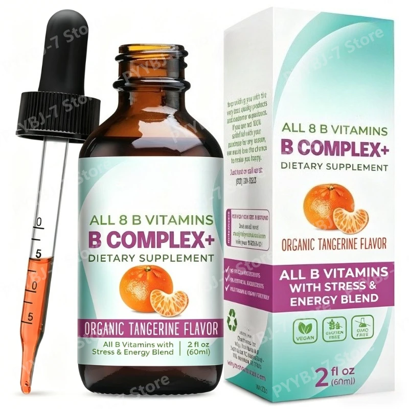Vitamin B Complex Liquid Drops Supplement for Women Vegan B1 B2 B3 B5 B6 Biotin Folate and Choline Plus Blend for Energy Support
Vitamin B Complex Liquid Drops Supplement for Women Vegan B1 B2 B3 B5 B6 Biotin Folate and Choline Plus Blend for Energy Support