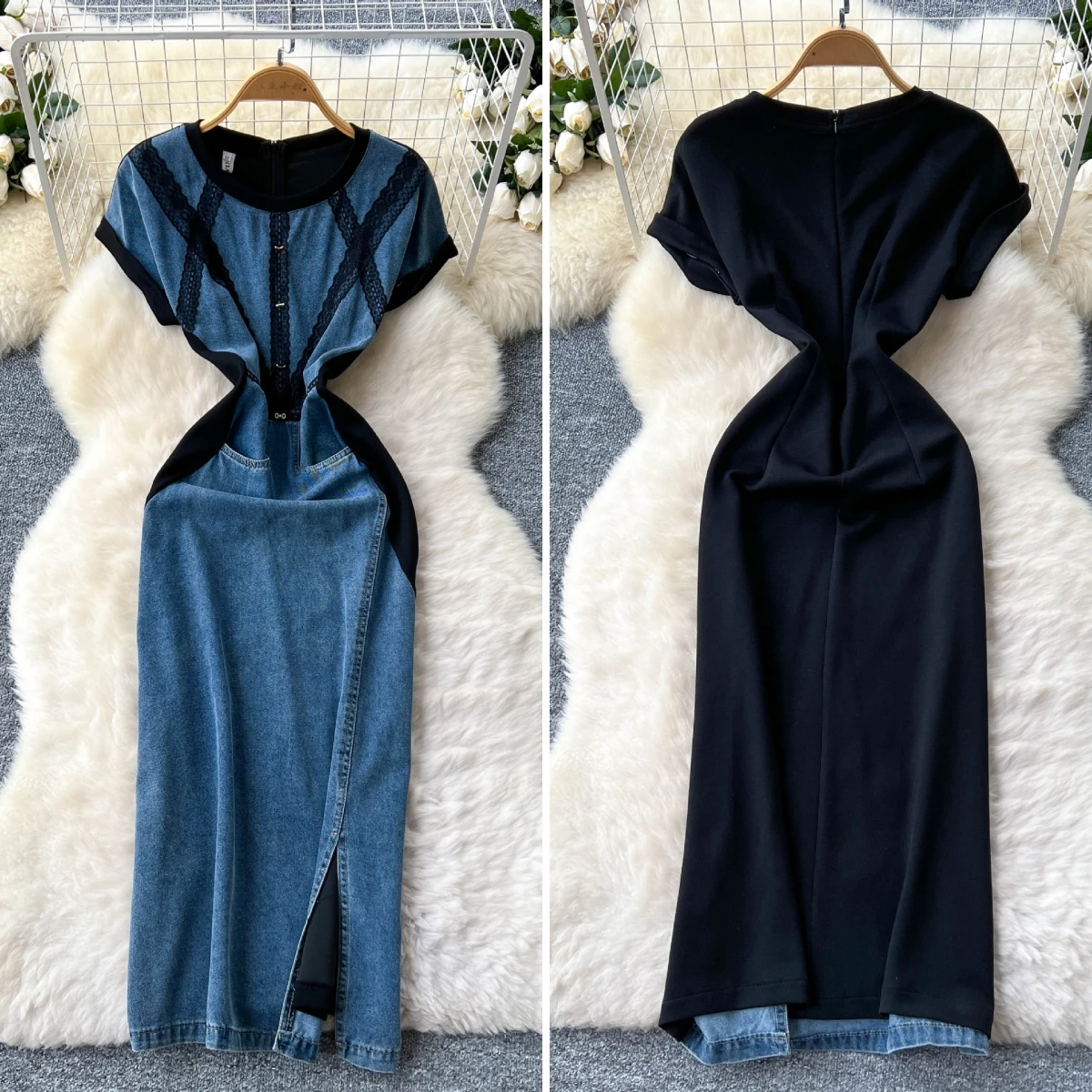 Mid Length Dress Women Denim Dresses High Waist Short Sleeve Ruffles Vestidos Elegant Party Y2k Streetwear Summer 2025 Club
Mid Length Dress Women Denim Dresses High Waist Short Sleeve Ruffles Vestidos Elegant Party Y2k Streetwear Summer 2025 Club