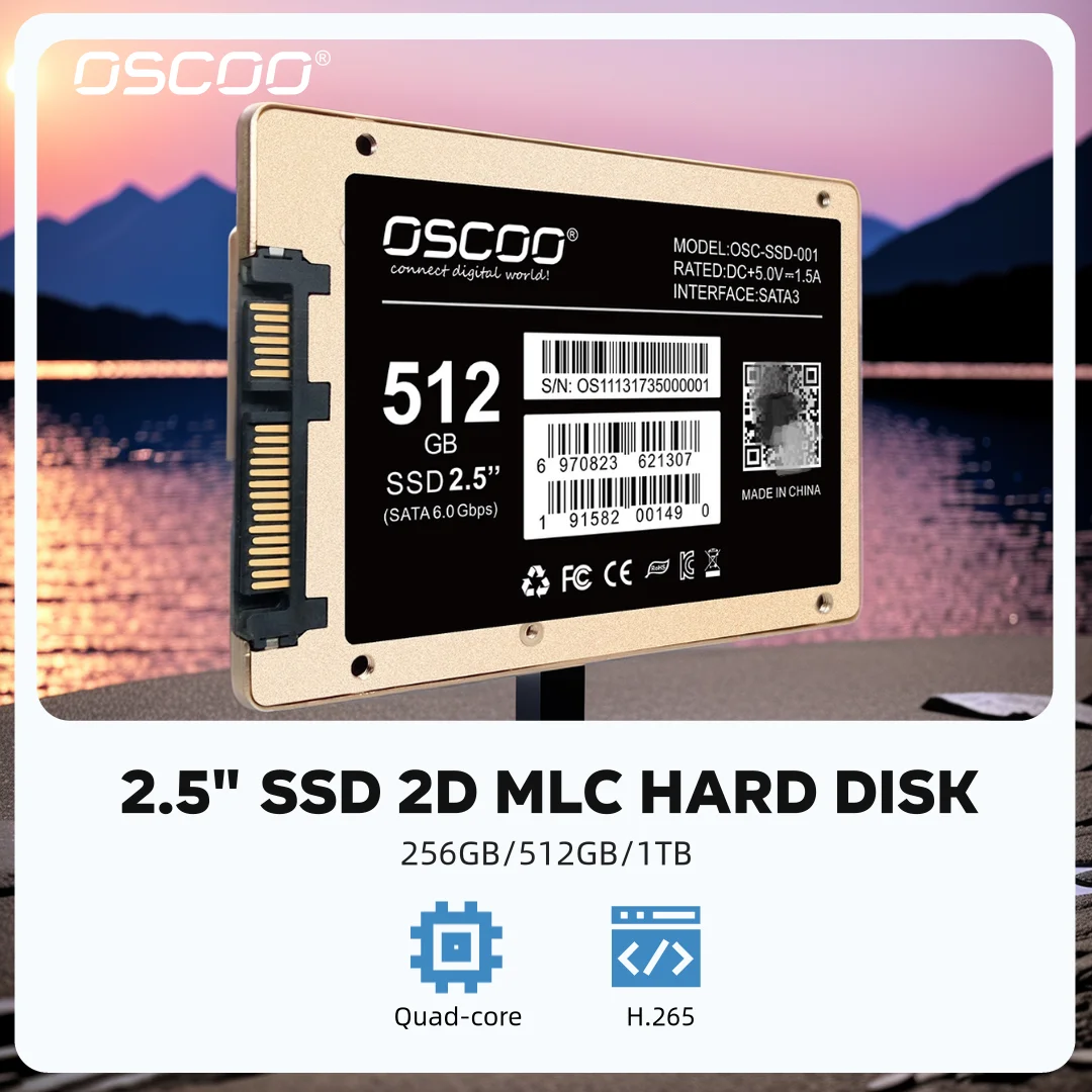 OSCOO 2.5 Inch SATA SSD Gold Series Hard Disk 2D MLC Nand Flash 640TBW 512GB Solid State Disk for Desktop Laptop Ssd
OSCOO 2.5 Inch SATA SSD Gold Series Hard Disk 2D MLC Nand Flash 640TBW 512GB Solid State Disk for Desktop Laptop Ssd