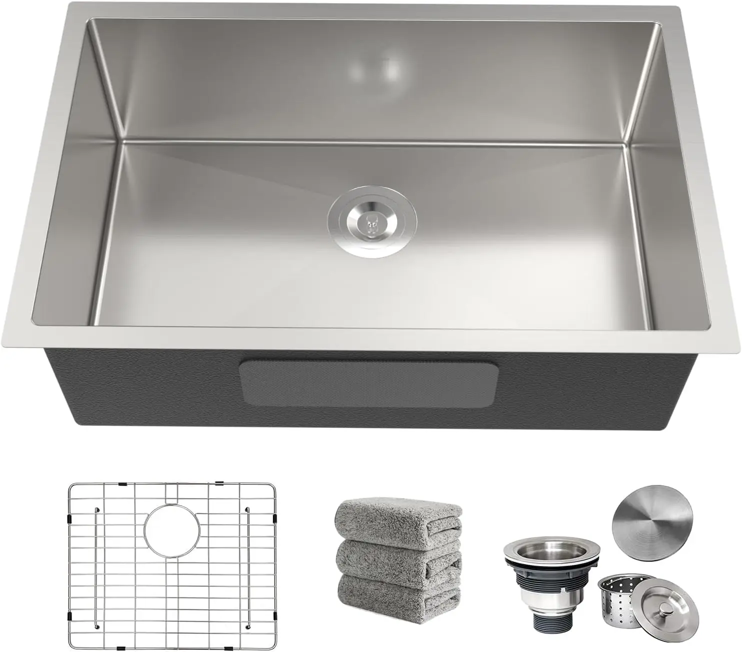 28x18 Inch Undermount Stainless Steel Kitchen Sink Single Bowl with Accessories Round Corners
28x18 Inch Undermount Stainless Steel Kitchen Sink Single Bowl with Accessories Round Corners