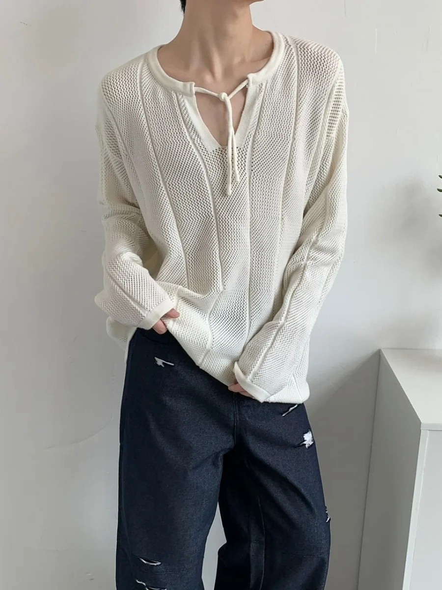 Men's V-ne Sweater Spring Autumn Hollow out Loose Fit Overhead oulder Drop Knitted Pure Color Casual Faion Polyester Fiber
Men's V-ne Sweater Spring Autumn Hollow out Loose Fit Overhead oulder Drop Knitted Pure Color Casual Faion Polyester Fiber