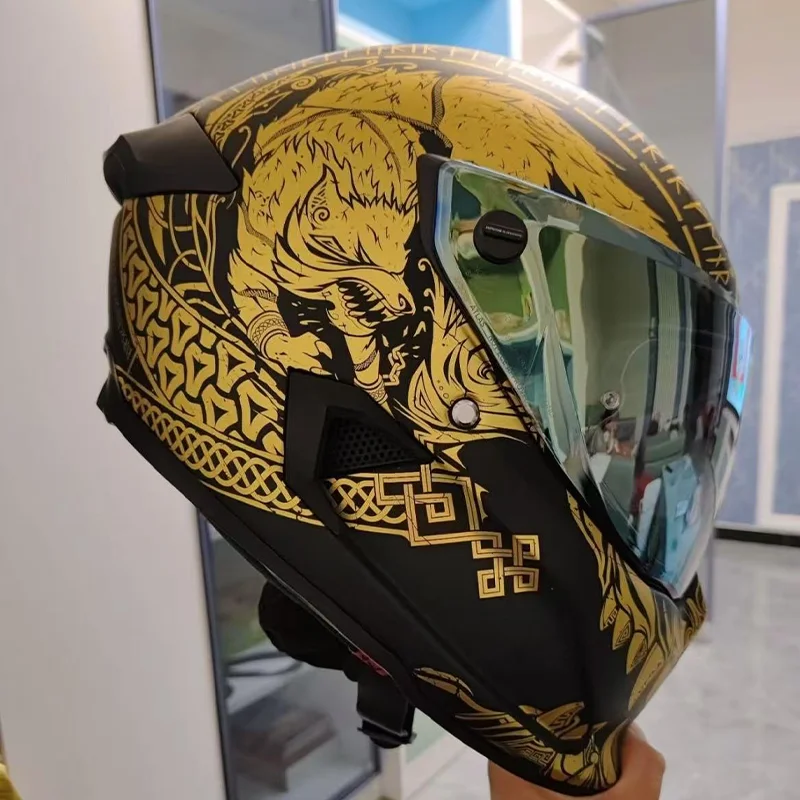 DOT Certified Golden Wolf Pattern Full Helmet ABS Anti-Scratch Windproof Motorcycle Helmet for Adults Men Women Street Bike
DOT Certified Golden Wolf Pattern Full Helmet ABS Anti-Scratch Windproof Motorcycle Helmet for Adults Men Women Street Bike
