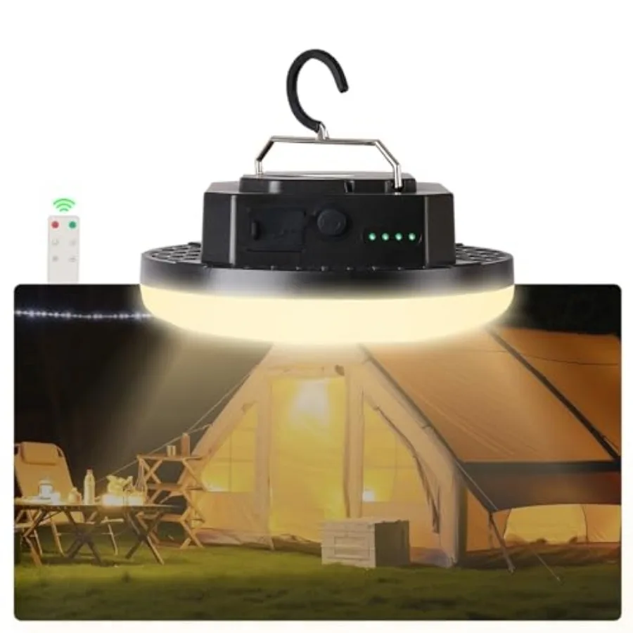 LED Glamping Tent Light with Remote Control 4000LM Stepless Dimming, USB-C Charging, Battery Power, Magnetic, Hook, IPX5 Waterp
LED Glamping Tent Light with Remote Control 4000LM Stepless Dimming, USB-C Charging, Battery Power, Magnetic, Hook, IPX5 Waterp