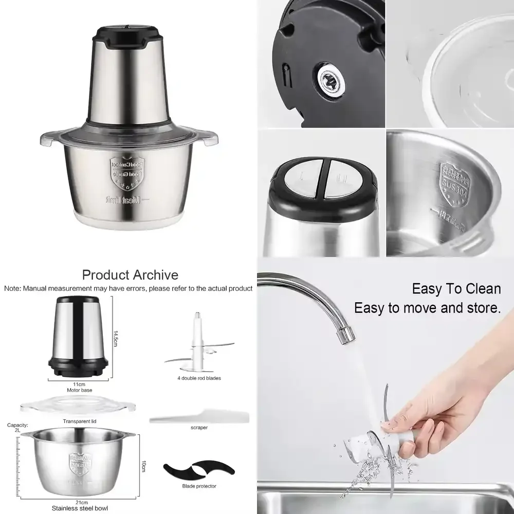 12/Customizable electric meat grinder 350W 2L mini food processor food chopper small with container large shape blades
12/Customizable electric meat grinder 350W 2L mini food processor food chopper small with container large shape blades