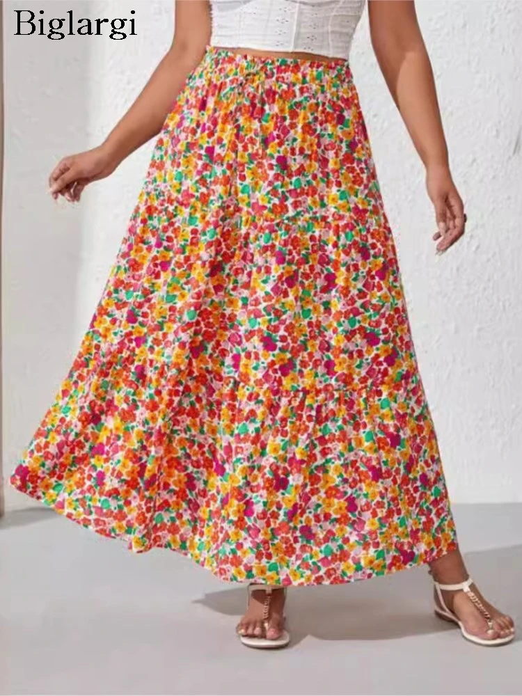 Plus Size Summer Long Skirts Women Elastic High Waist Fashion Polka Dot Print Ladies Skirts Loose Ruffle Pleated Woman Skirts
Plus Size Summer Long Skirts Women Elastic High Waist Fashion Polka Dot Print Ladies Skirts Loose Ruffle Pleated Woman Skirts