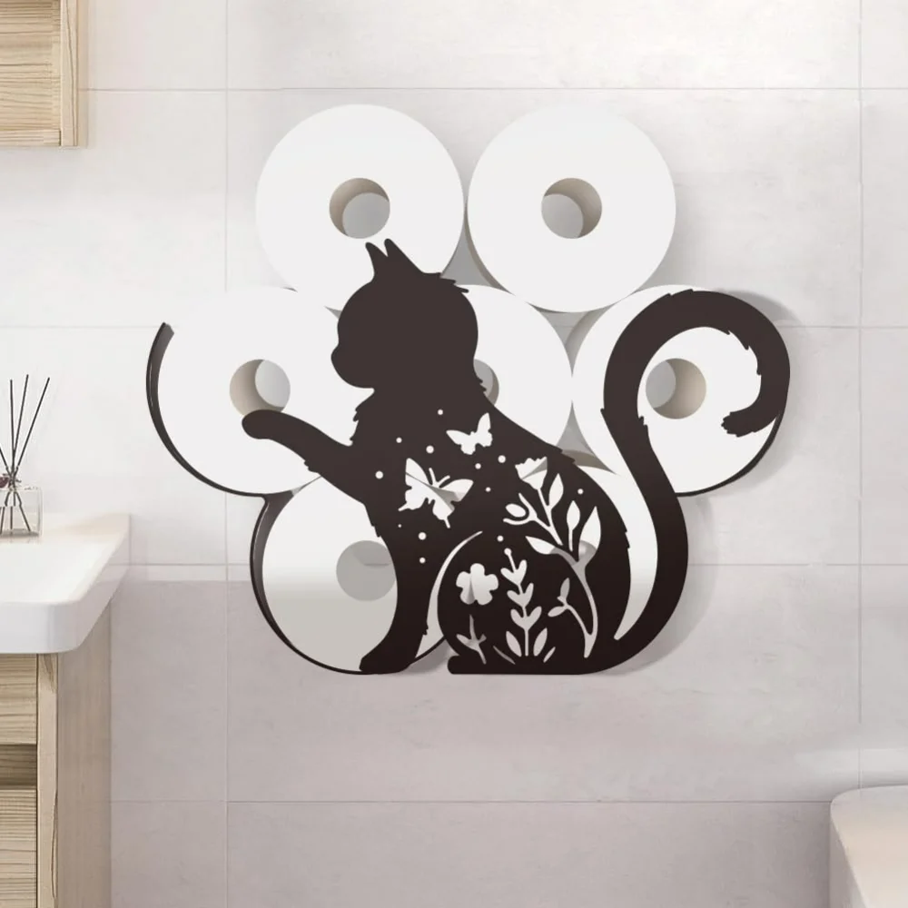 Black Cat Toilet Tissue Roll Holder Cat Flower Butterfly Paper Holder Shelf Animal Paper Toilet Paper Storage for Bathroom
Black Cat Toilet Tissue Roll Holder Cat Flower Butterfly Paper Holder Shelf Animal Paper Toilet Paper Storage for Bathroom
