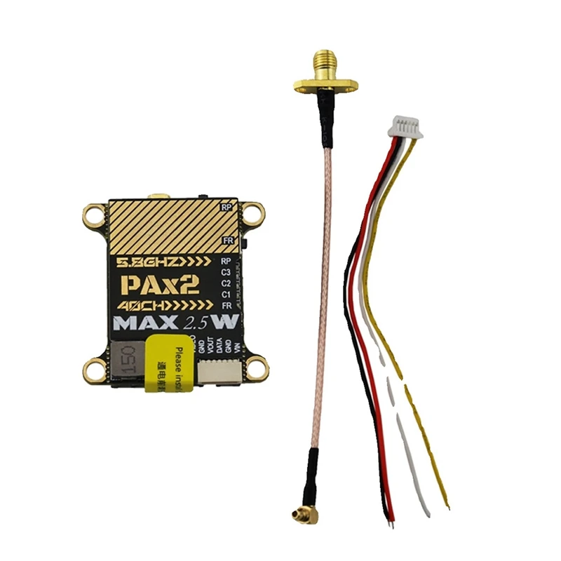 FPV 5.8G 2.5W 40CH VTX Kit Audio FPV Transmitter Black Metal+Plastic For RC FPV Racing Drone
FPV 5.8G 2.5W 40CH VTX Kit Audio FPV Transmitter Black Metal+Plastic For RC FPV Racing Drone