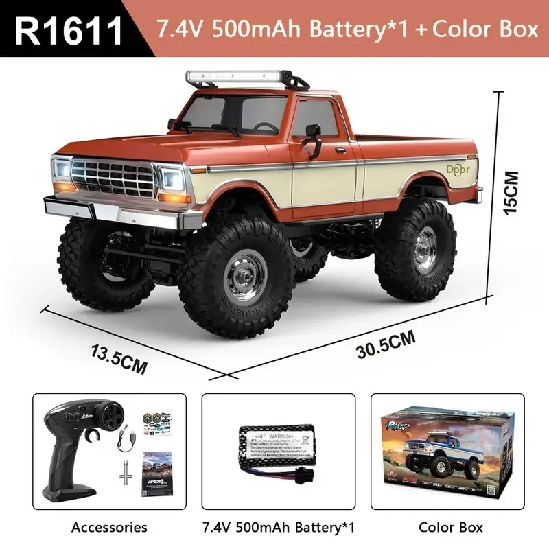 FSKRC HB-R1610 RC Car 1/16 Scale Off-Road Monster Truck High-Speed 2.4G RC Pickup with Lighting System Perfect Gift for Kids
FSKRC HB-R1610 RC Car 1/16 Scale Off-Road Monster Truck High-Speed 2.4G RC Pickup with Lighting System Perfect Gift for Kids