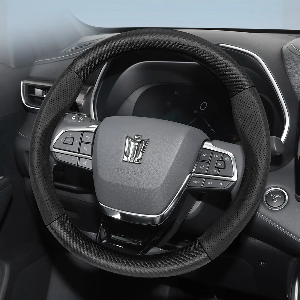 Suitable for Toyota Crown Breathable Leather Matte Carbon Fiber Texture Steering Wheel Cover Suitable for Sportcross Kluger Vellfire Athlete Majesta Hybrid and Other Models Black Red Mocha Brown Orange
Suitable for Toyota Crown Breathable Leather Matte Carbon Fiber Texture Steering Wheel Cover Suitable for Sportcross Kluger Vellfire Athlete Majesta Hybrid and Other Models Black Red Mocha Brown Orange