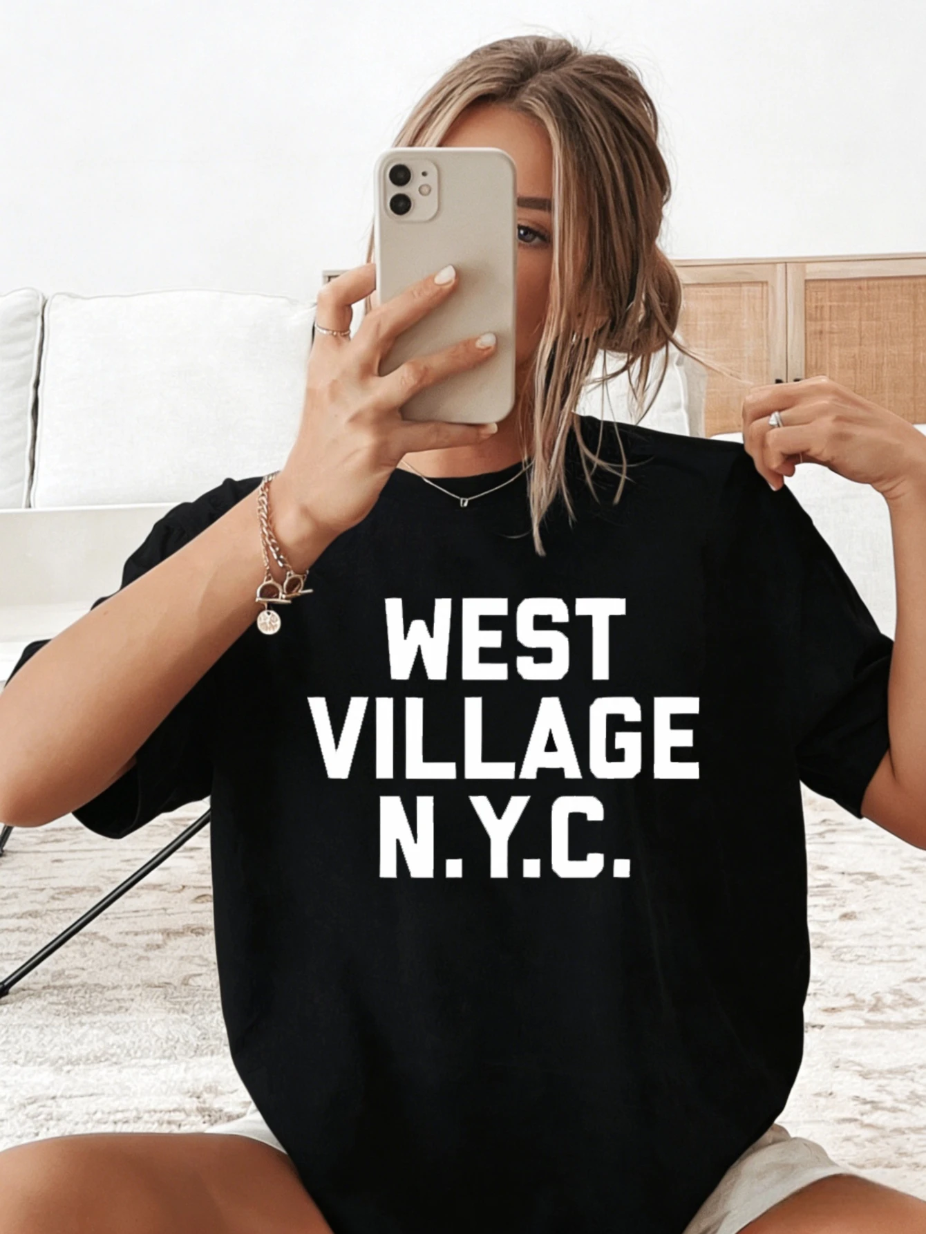 Women's Streetwear Graphic Printed T Shirt West Village N.Y.C. Cotton Loose Fit Summer Casual Daily Wear Gift for Her
Women's Streetwear Graphic Printed T Shirt West Village N.Y.C. Cotton Loose Fit Summer Casual Daily Wear Gift for Her
