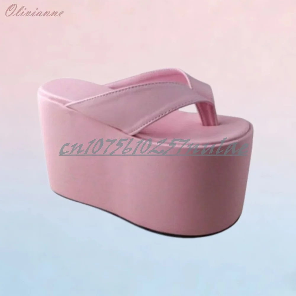Pink Sweet Cool Seaside Slippers Vacaton Summer Thick Soled Flip-flops Platform Wedges High Heel 2026 Hot Girls Shoes for Women
Pink Sweet Cool Seaside Slippers Vacaton Summer Thick Soled Flip-flops Platform Wedges High Heel 2026 Hot Girls Shoes for Women
