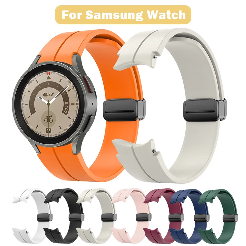 Original Silicone Strap for Samsung Watch 5/4 44mm 40mm Watch 5 Pro 45mm Magnetic Buckle Band for Galaxy Watch 4 Classic 42 46mm
Original Silicone Strap for Samsung Watch 5/4 44mm 40mm Watch 5 Pro 45mm Magnetic Buckle Band for Galaxy Watch 4 Classic 42 46mm