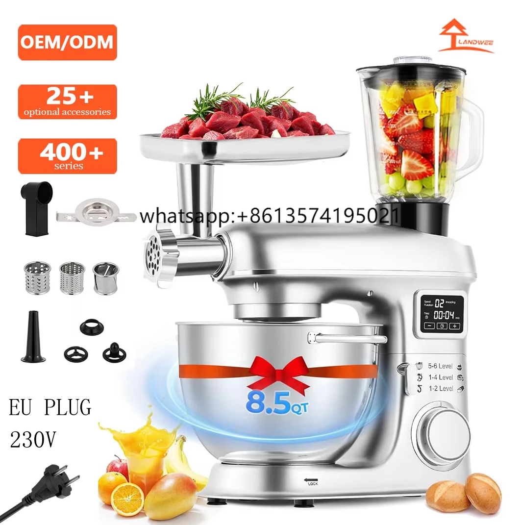 Landwee Kitchen Appliances OEM Multifunctional Impastatrice Electric Aid 8L Stainless Steel Mixing Bowl Stand Flour Mixer
Landwee Kitchen Appliances OEM Multifunctional Impastatrice Electric Aid 8L Stainless Steel Mixing Bowl Stand Flour Mixer
