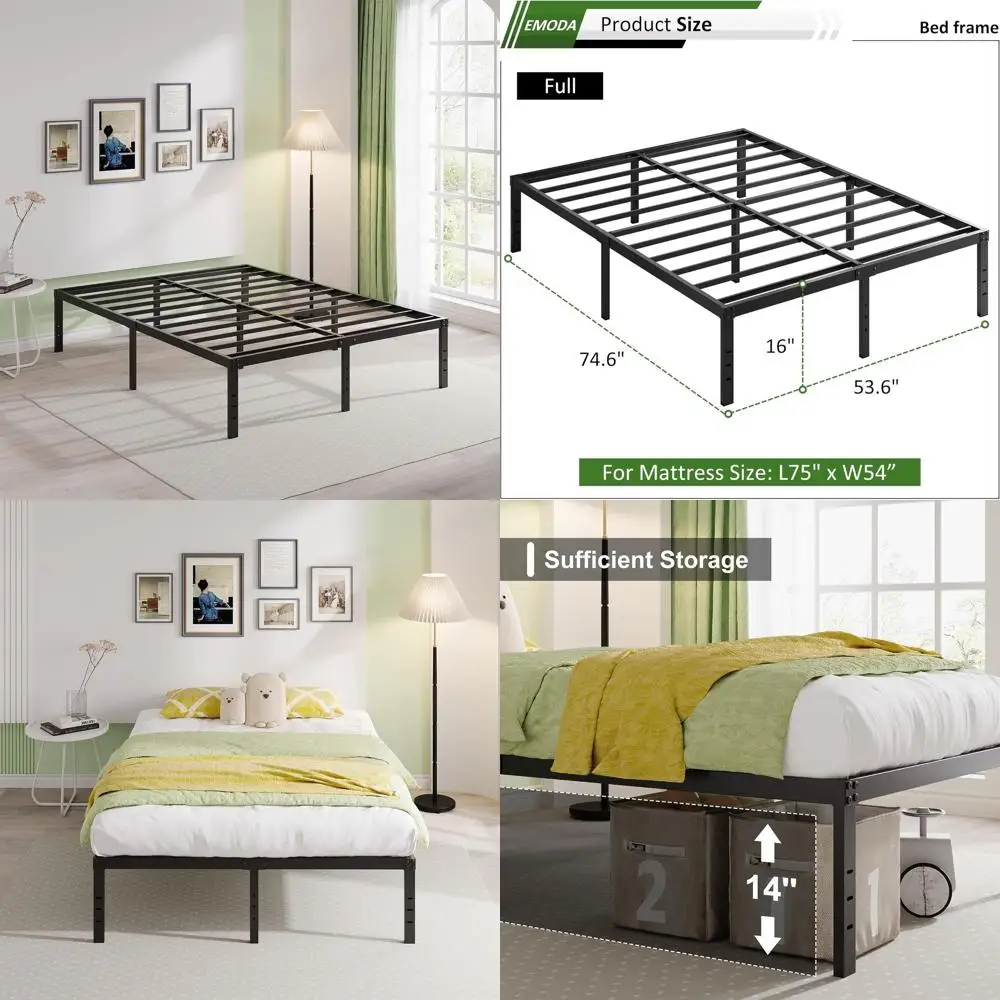16 Heavy Duty Metal Full Size Bed Frame with Steel Slats - No Box Spring Needed, Easy Assembly, Noise-Free, Black
16 Heavy Duty Metal Full Size Bed Frame with Steel Slats - No Box Spring Needed, Easy Assembly, Noise-Free, Black