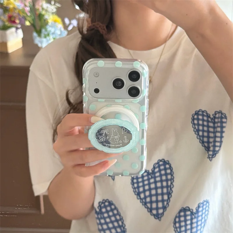 Korean Ins Mint Polka Dot Magnetic Case For iPhone 15 16 17 Pro Max Cute Bunny Stand Shockproof Cover For MagSafe funda iphone
Korean Ins Mint Polka Dot Magnetic Case For iPhone 15 16 17 Pro Max Cute Bunny Stand Shockproof Cover For MagSafe funda iphone