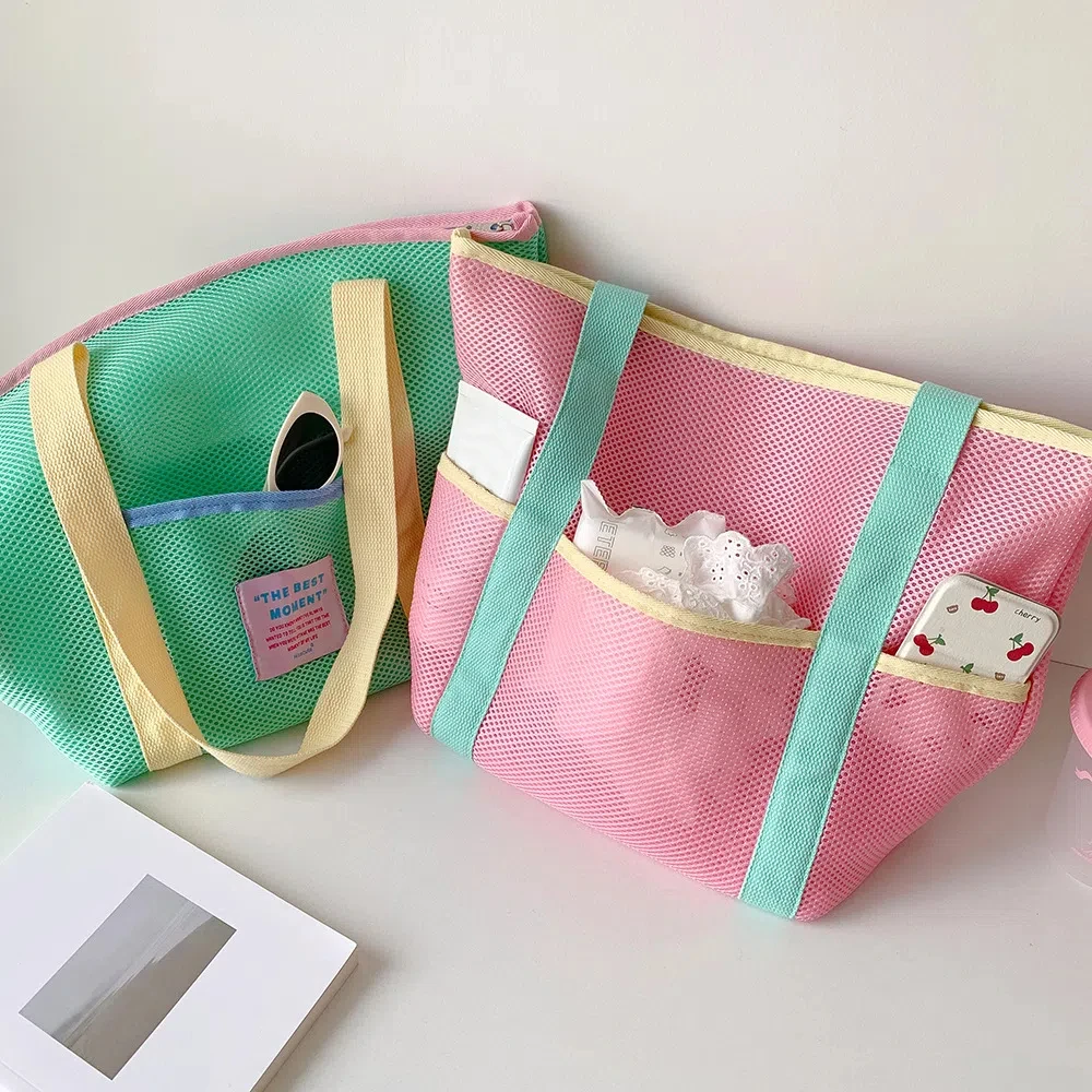 Colored Mesh Tote Bag Student Tutoring Package Large Capacity Mesh Shopping Bag Shoulder Bag Lightweight Mesh Handbag Camping
Colored Mesh Tote Bag Student Tutoring Package Large Capacity Mesh Shopping Bag Shoulder Bag Lightweight Mesh Handbag Camping