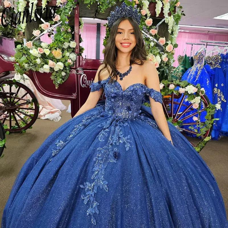 Королевское синее платье Quinceanera с открытыми плечами, бальное платье с аппликацией, кружево Sweet 15, мексиканское индивидуальное платье
Королевское синее платье Quinceanera с открытыми плечами, бальное платье с аппликацией, кружево Sweet 15, мексиканское индивидуальное платье