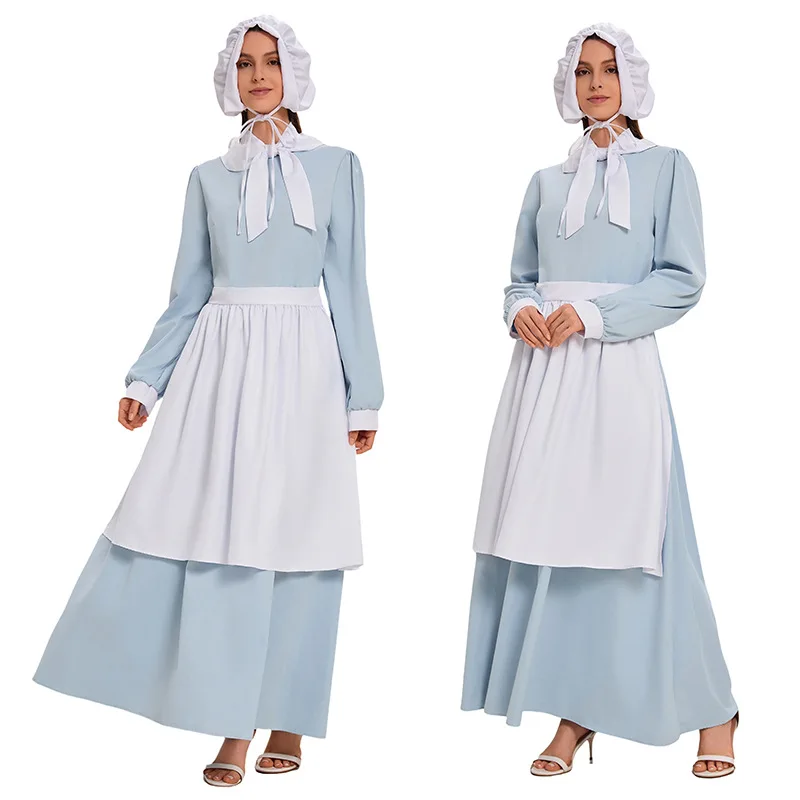 Halloween Costume Middle Ages Farm Countryside Sky Blue Maid Medieval Roleplaying Dress Stage Performance Costume
Halloween Costume Middle Ages Farm Countryside Sky Blue Maid Medieval Roleplaying Dress Stage Performance Costume